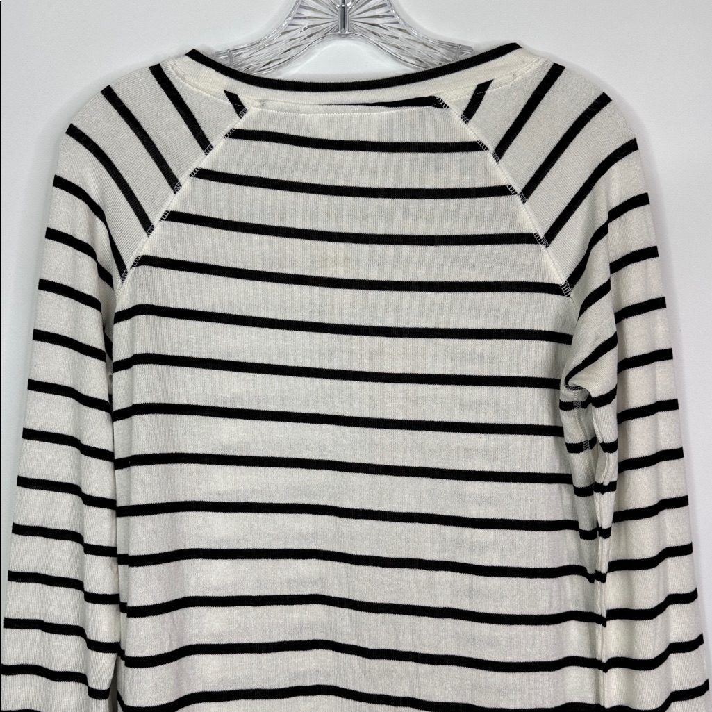 Market & Spruce Black & White Striped Long Sleeve Crewneck Shirt Nwt Medium — image 5 of 8
